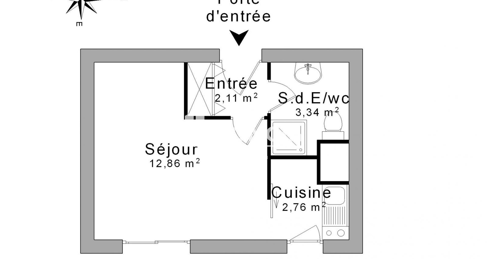 Appartement à vendre, 21m², Antony