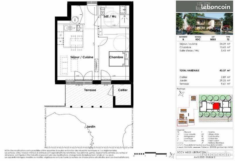 Appartement à vendre, 43m², Mios
