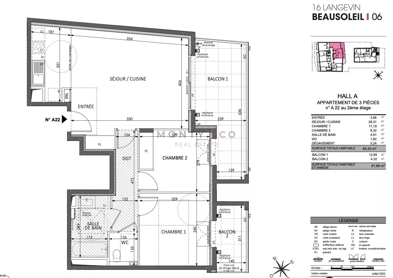 Appartement à vendre, 64m², Beausoleil