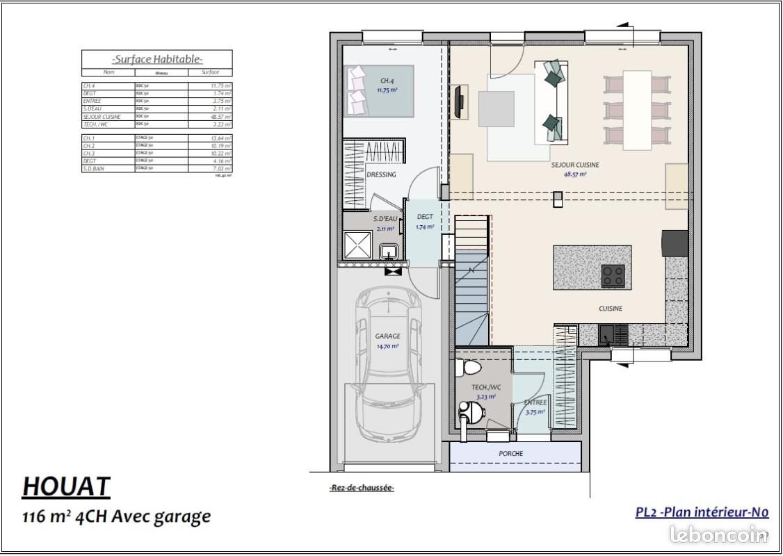 Maison à vendre, 116m², Pluvigner