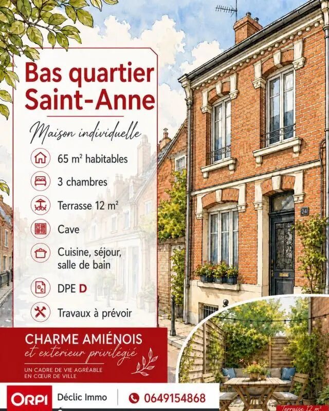 Maison à vendre, 63m², Amiens