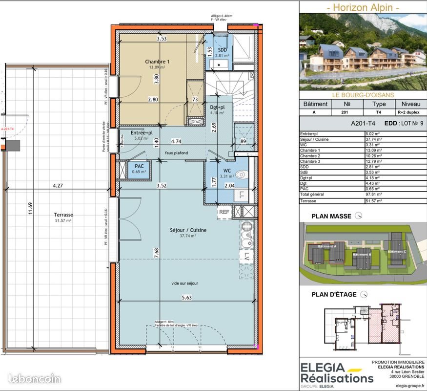Appartement à vendre, 98m², Le Bourg-d'Oisans