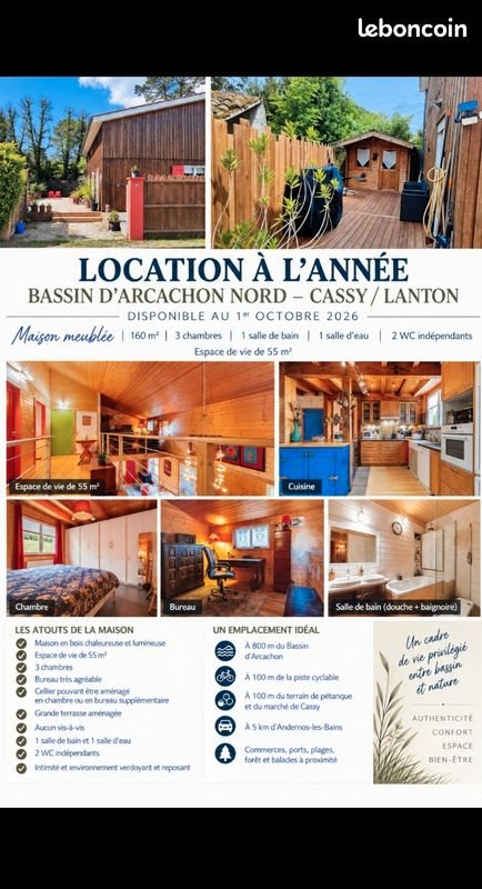 Maison à louer, 160m², Lanton