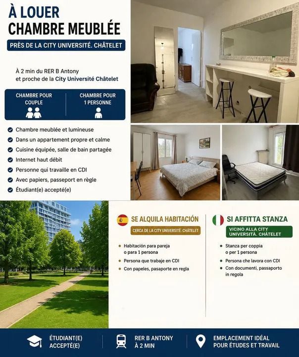Appartement à louer, 10m², Antony