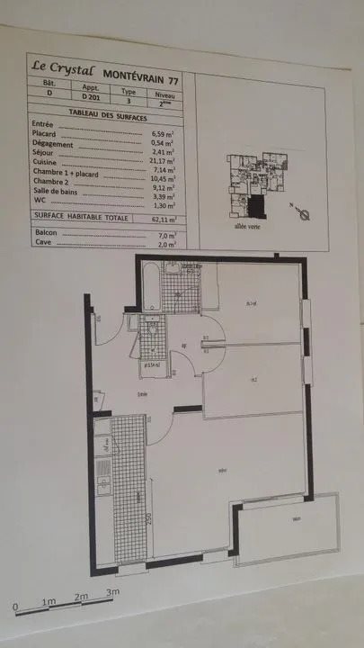 Appartement à louer, 63m², Montévrain