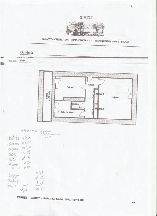 Appartement à louer, 33m², Evreux