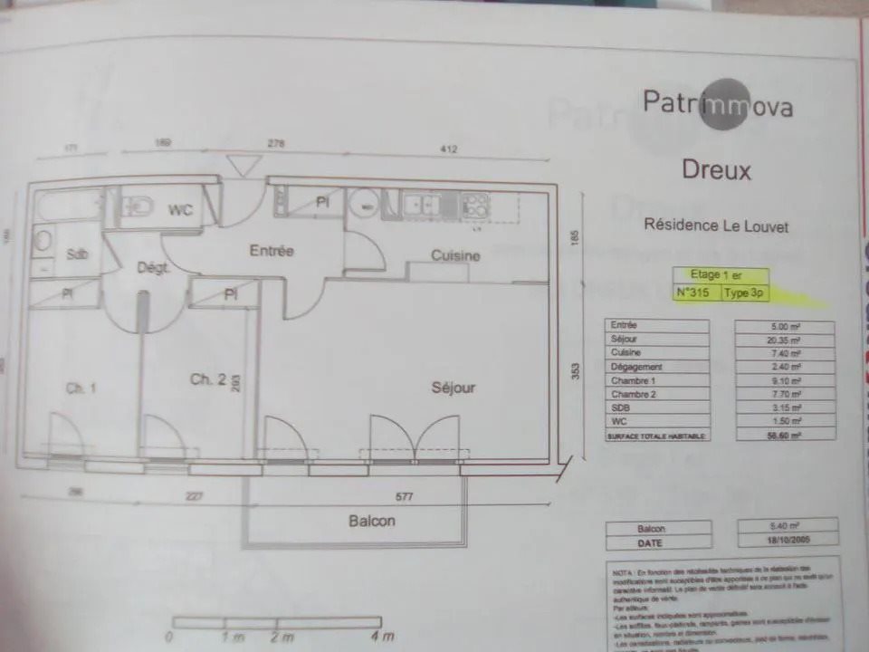 Appartement à louer, 56m², Dreux