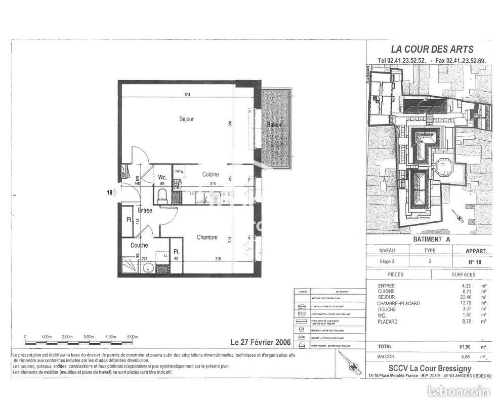 Appartement à vendre, 52m², Angers