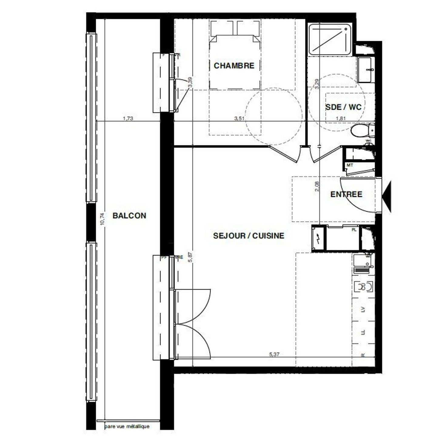 Appartement à louer, 47m², Floirac