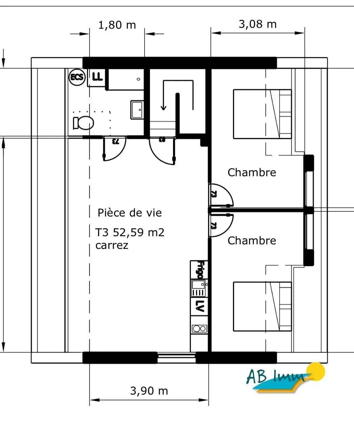 Appartement à vendre, 53m², Caudan