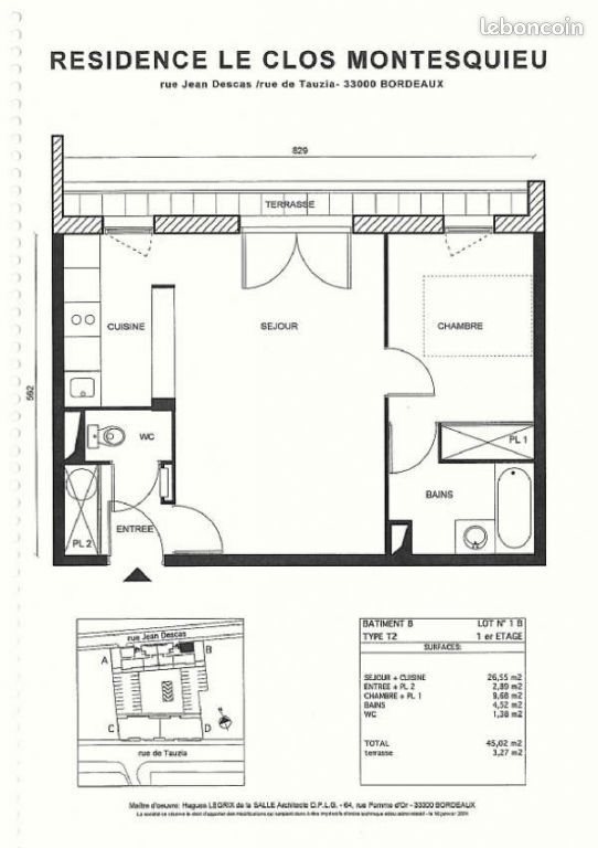 Appartement à louer, 44m², Bordeaux