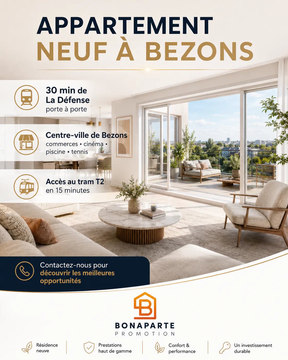 Appartement à vendre, 51m², Bezons