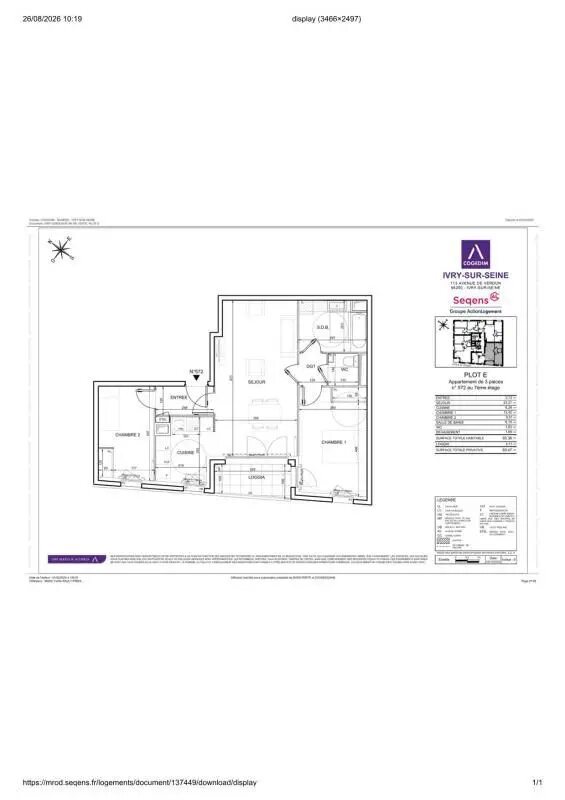 Appartement à louer, 65m², Ivry-sur-Seine