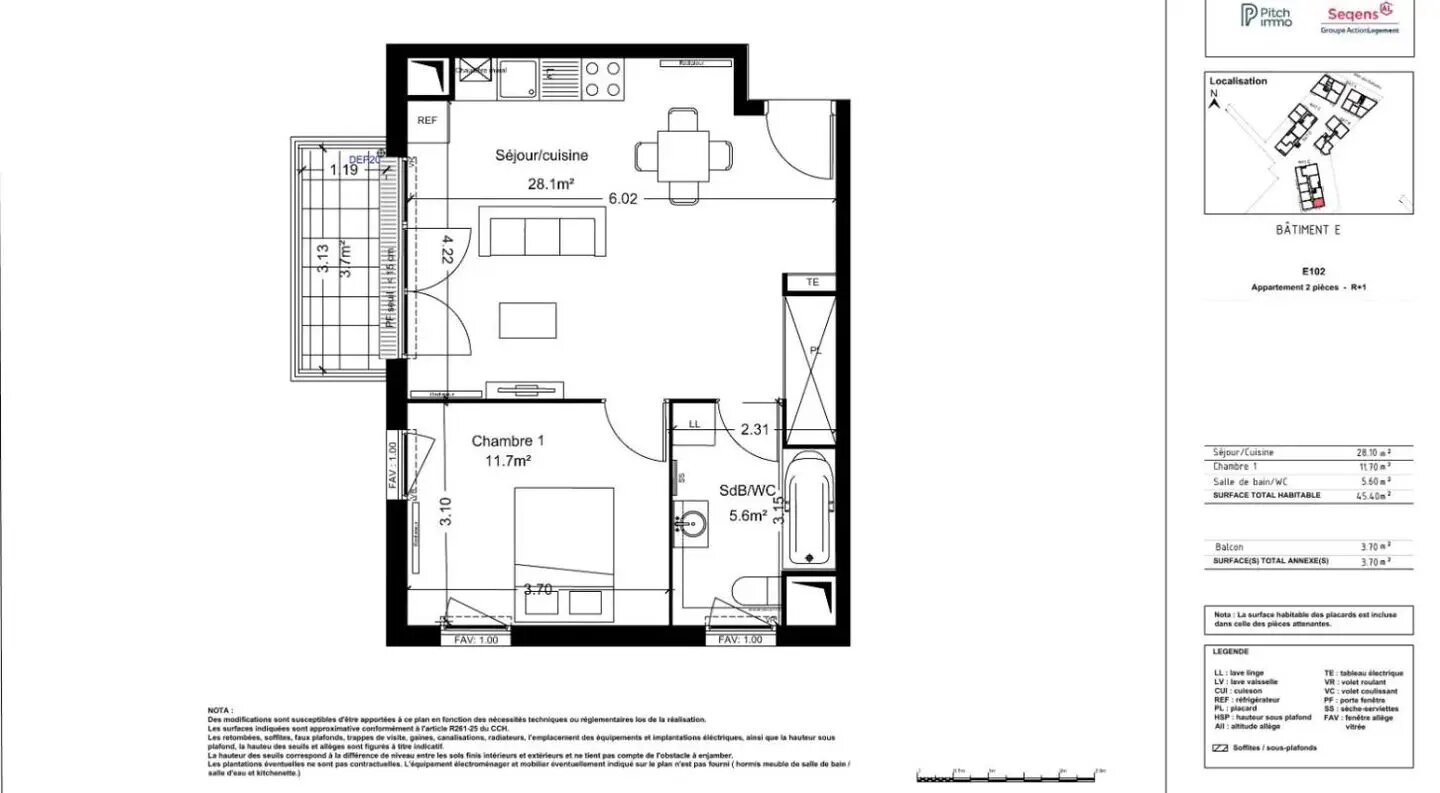Appartement à louer, 45m², Montlhéry