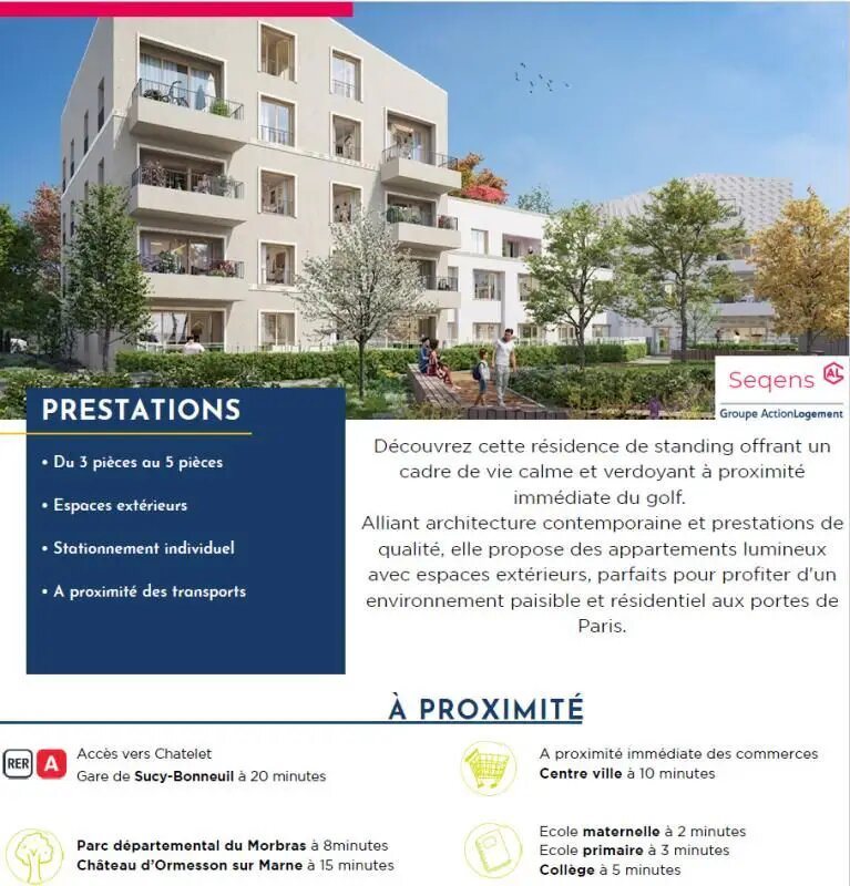 Appartement à louer, 81m², Ormesson-sur-Marne