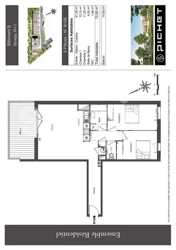 Appartement à louer, 72m², Léognan
