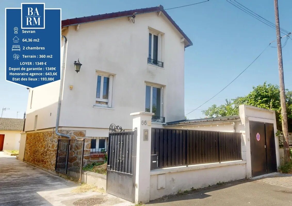 Maison à louer, 64m², Sevran