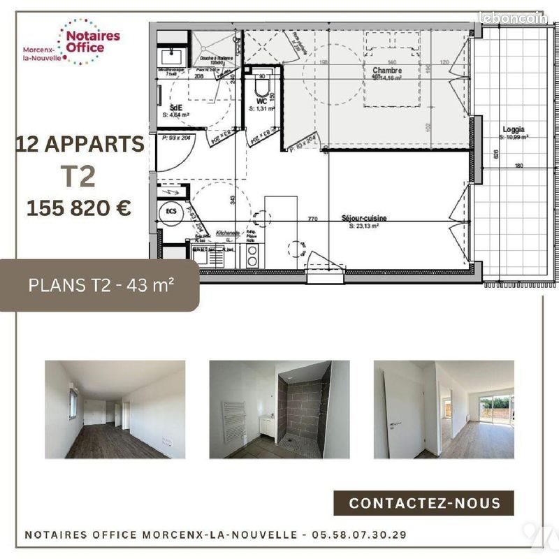 Appartement à vendre, 68m², Mont-de-Marsan