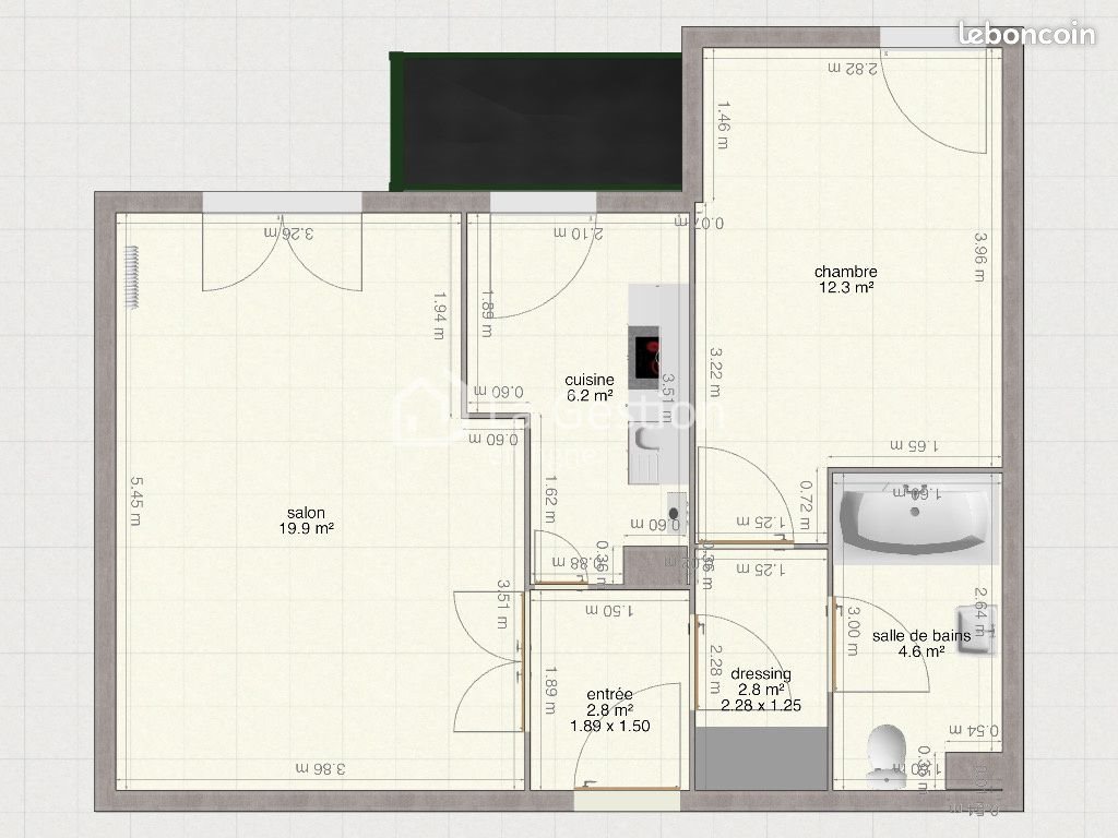 Appartement à louer, 48m², Aubergenville