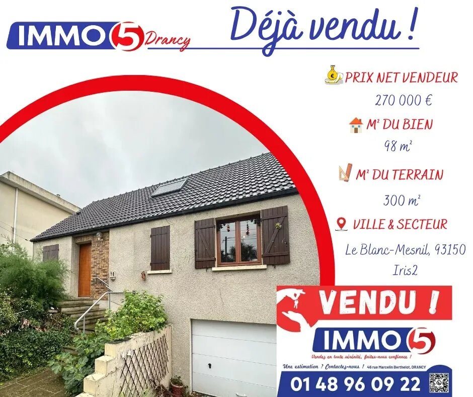 Maison à vendre, 98m², Le Blanc-Mesnil