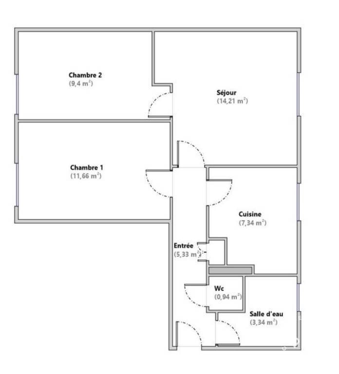 Appartement à vendre, 52m², Pantin