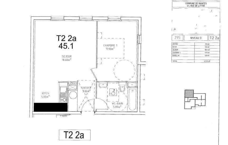 Appartement à vendre, 46m², Nantes