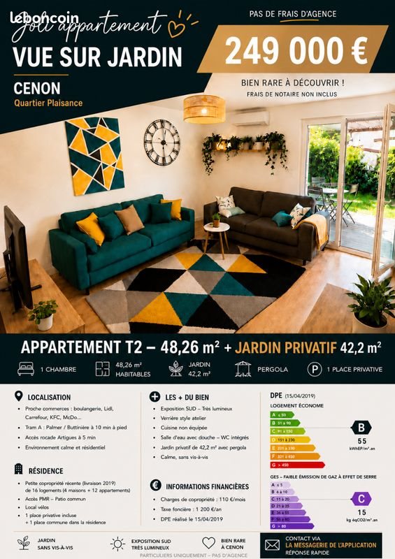 Maison à vendre, 48m², Cenon