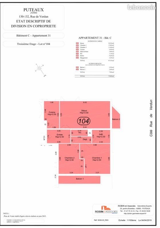 Appartement à vendre, 67m², Puteaux