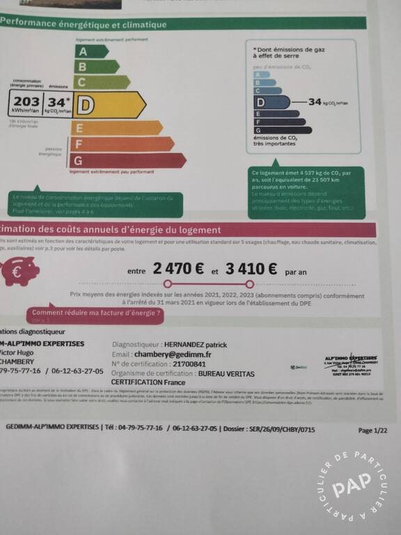 Maison à vendre, 170m², Challes-les-Eaux