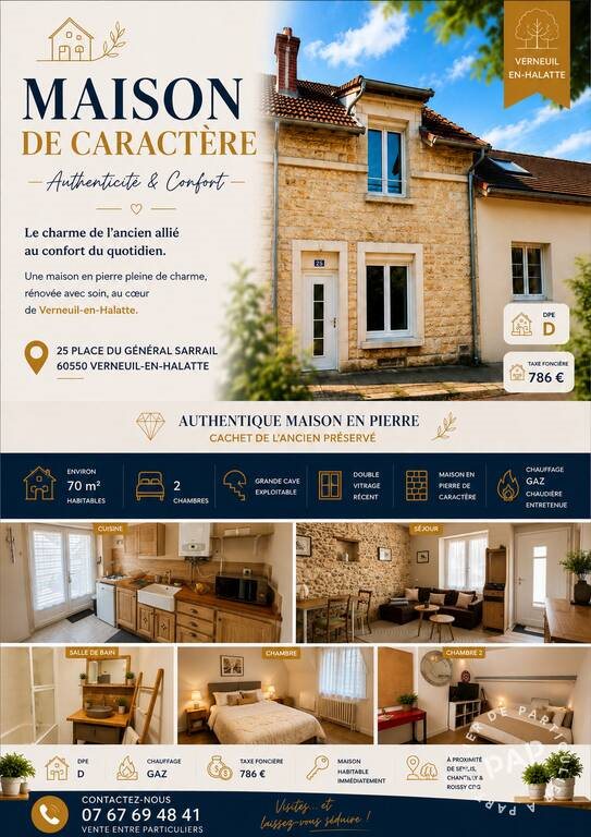 Maison à vendre, 70m², Verneuil-en-Halatte