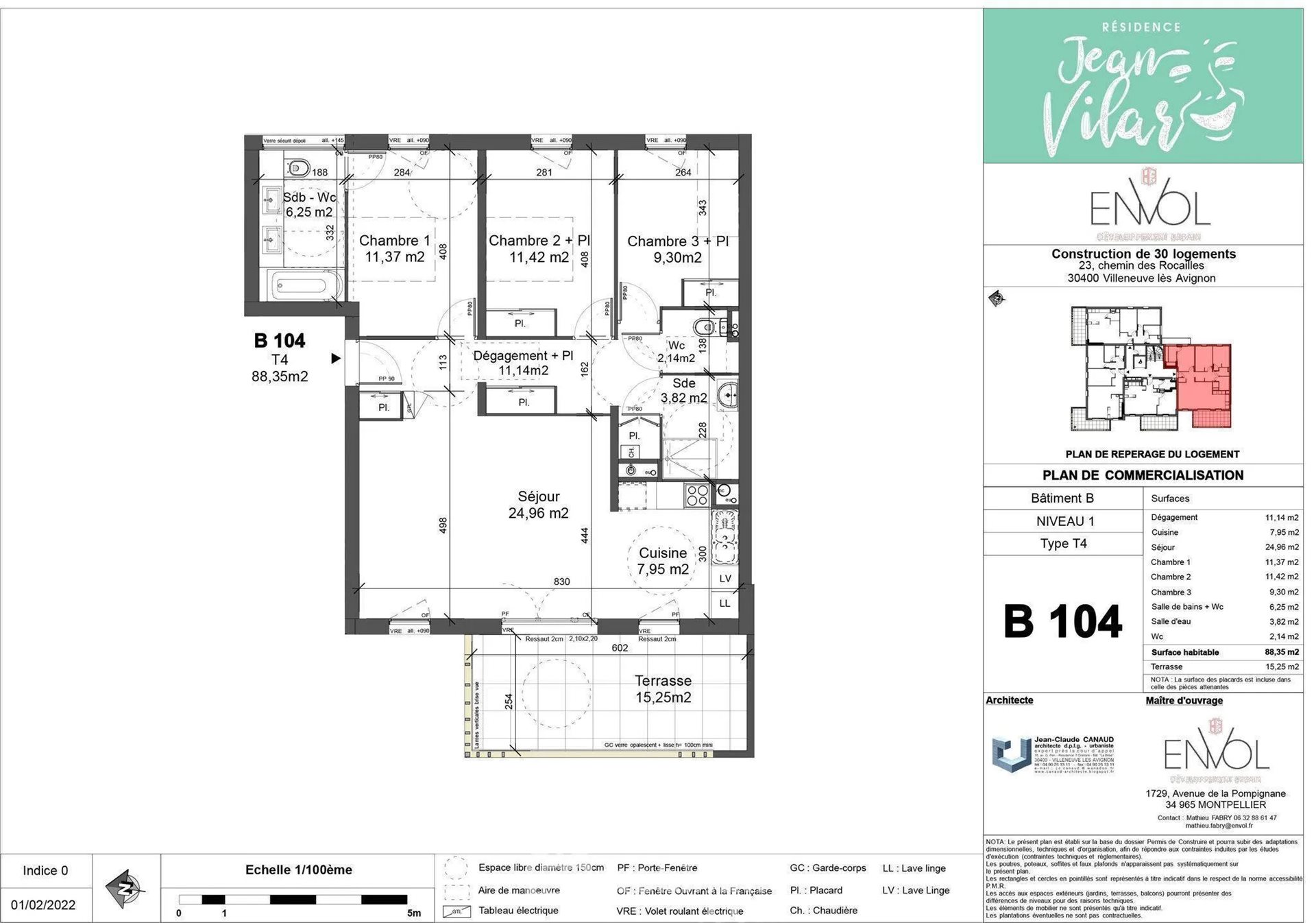 Appartement à vendre, 88m², Villeneuve-lès-Avignon