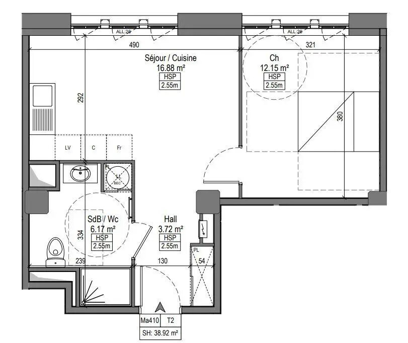 Appartement à louer, 38m², Marquette-lez-Lille