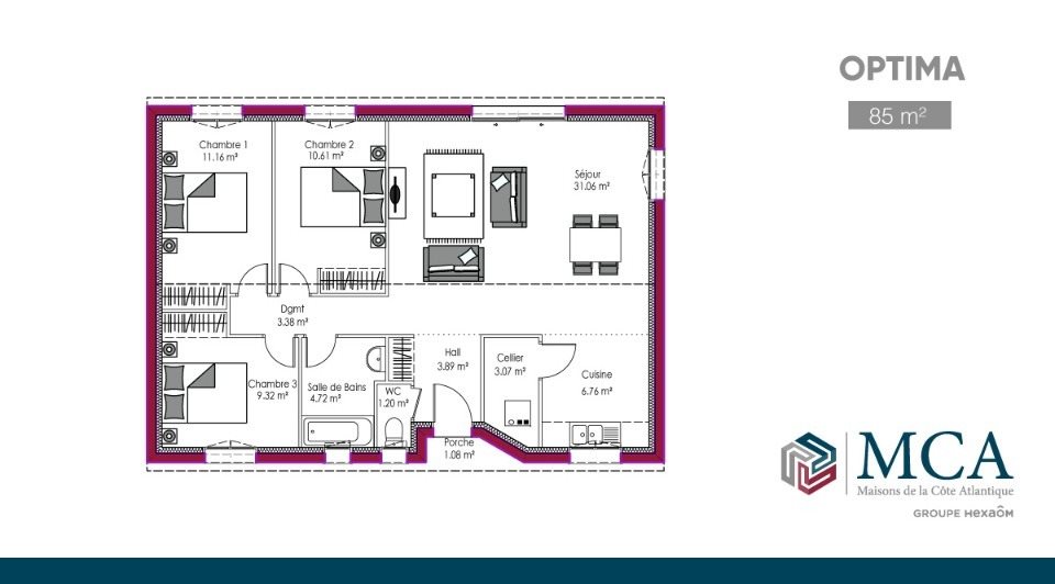 Maison à vendre, 85m², Le Barp