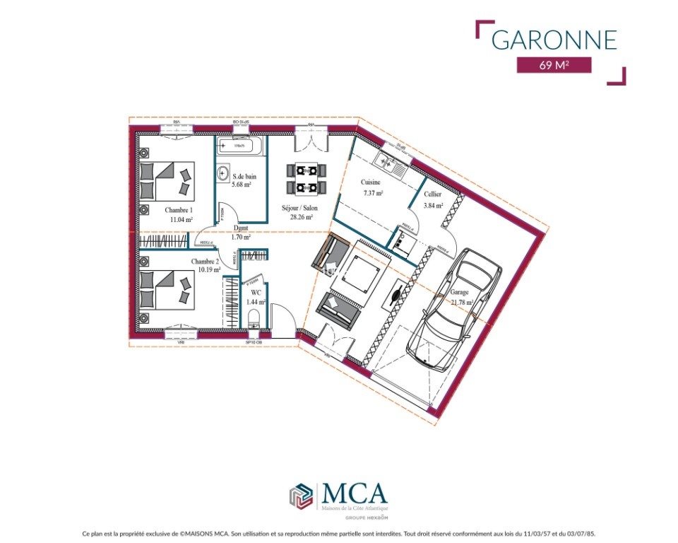Maison à vendre, 100m², Beaupuy
