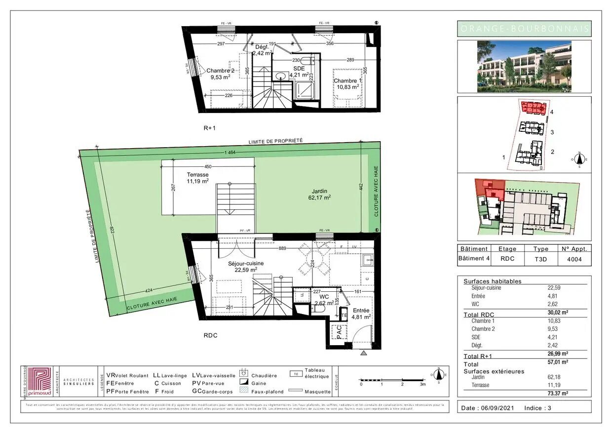 Appartement à louer, 57m², Orange