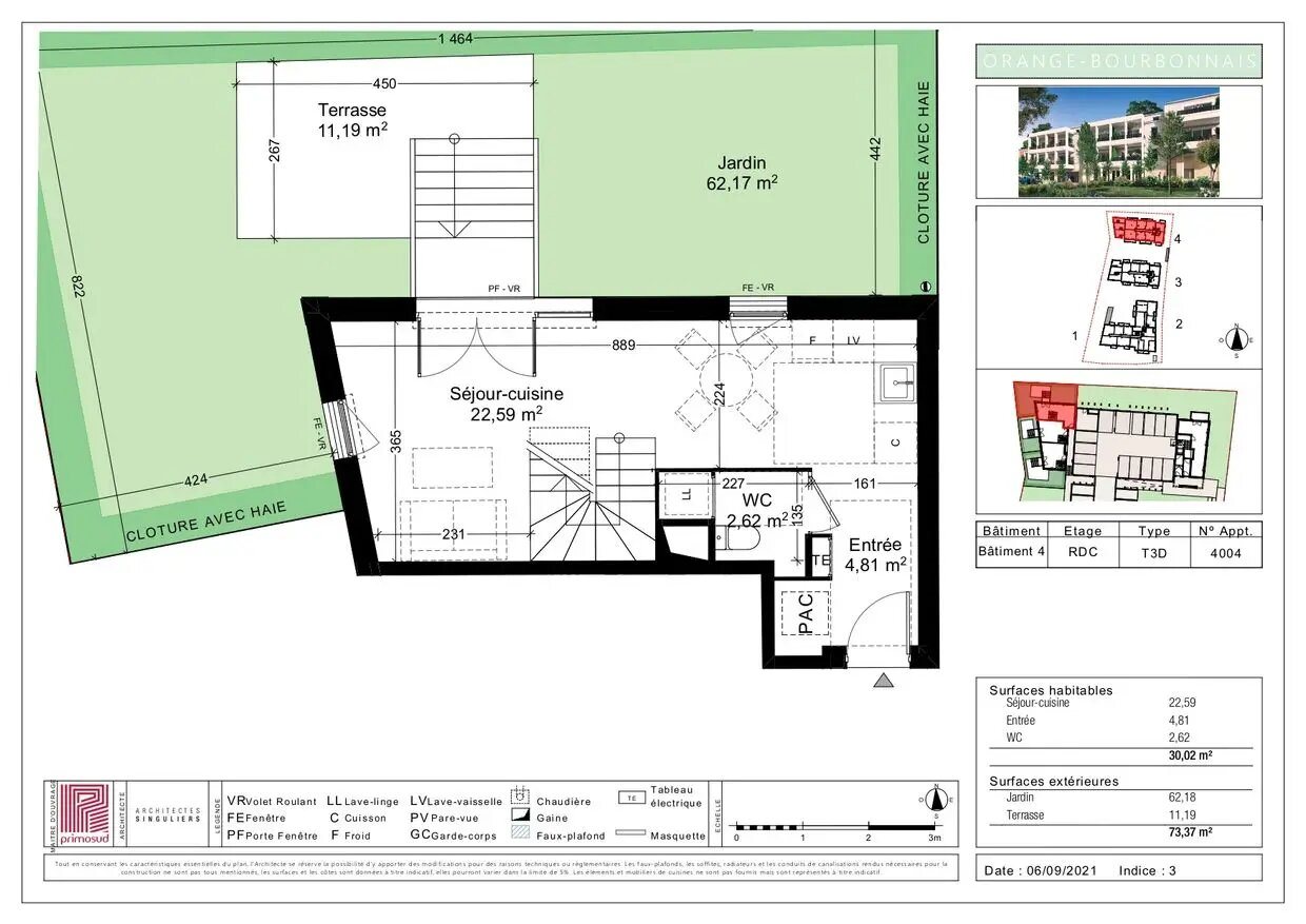 Appartement à louer, 57m², Orange