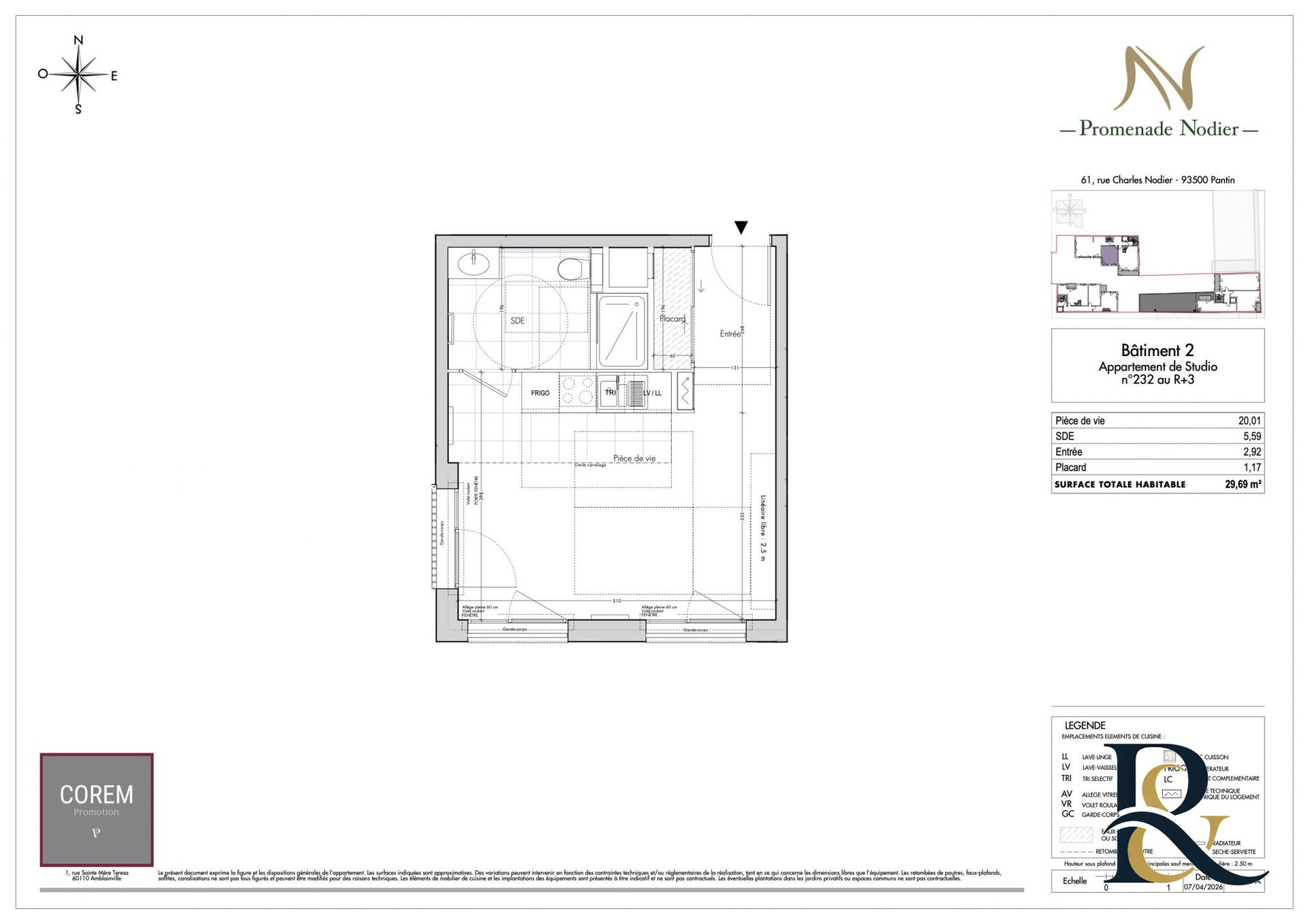 Appartement à vendre, 30m², Pantin
