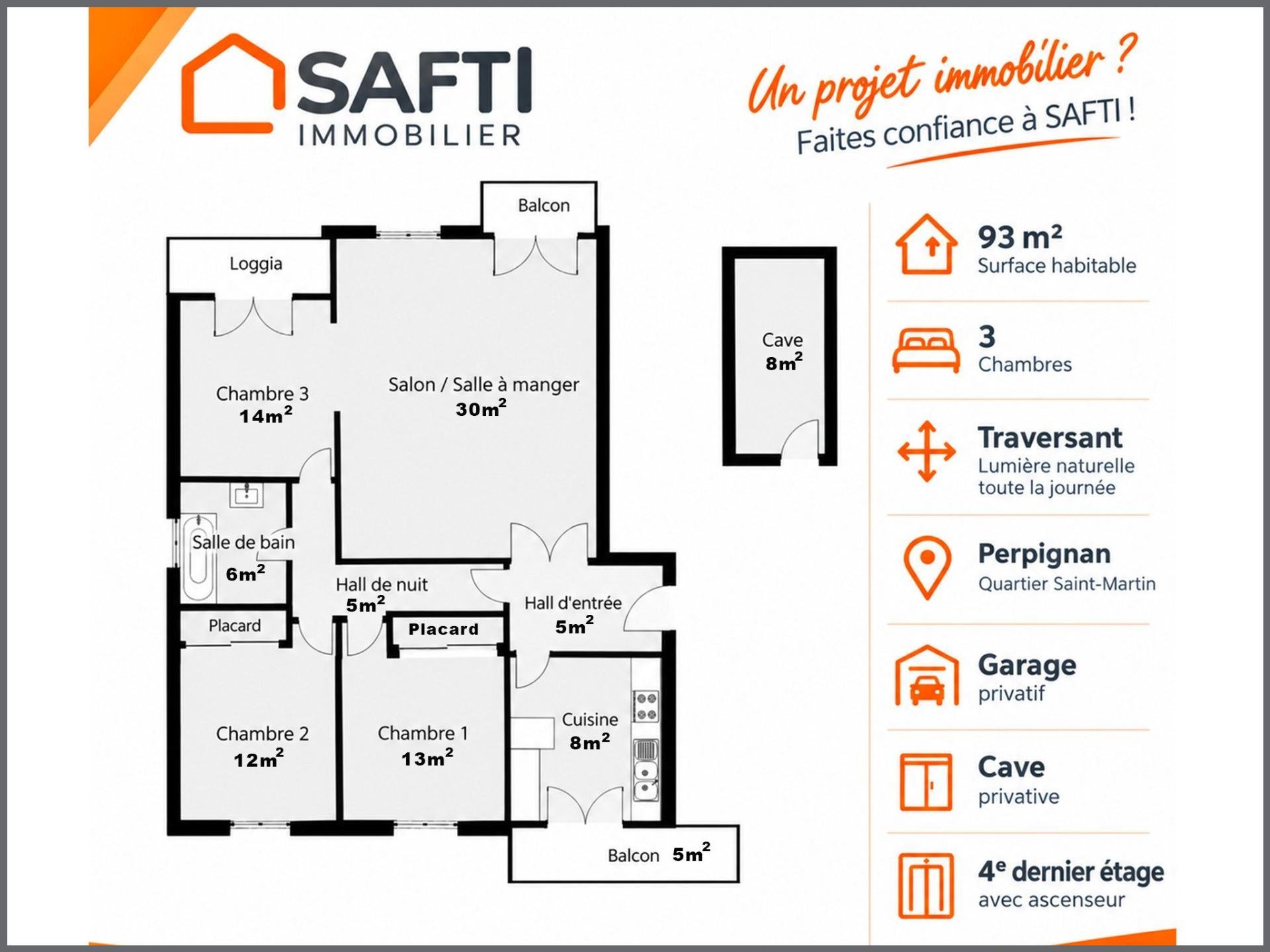 Appartement à vendre, 93m², Perpignan