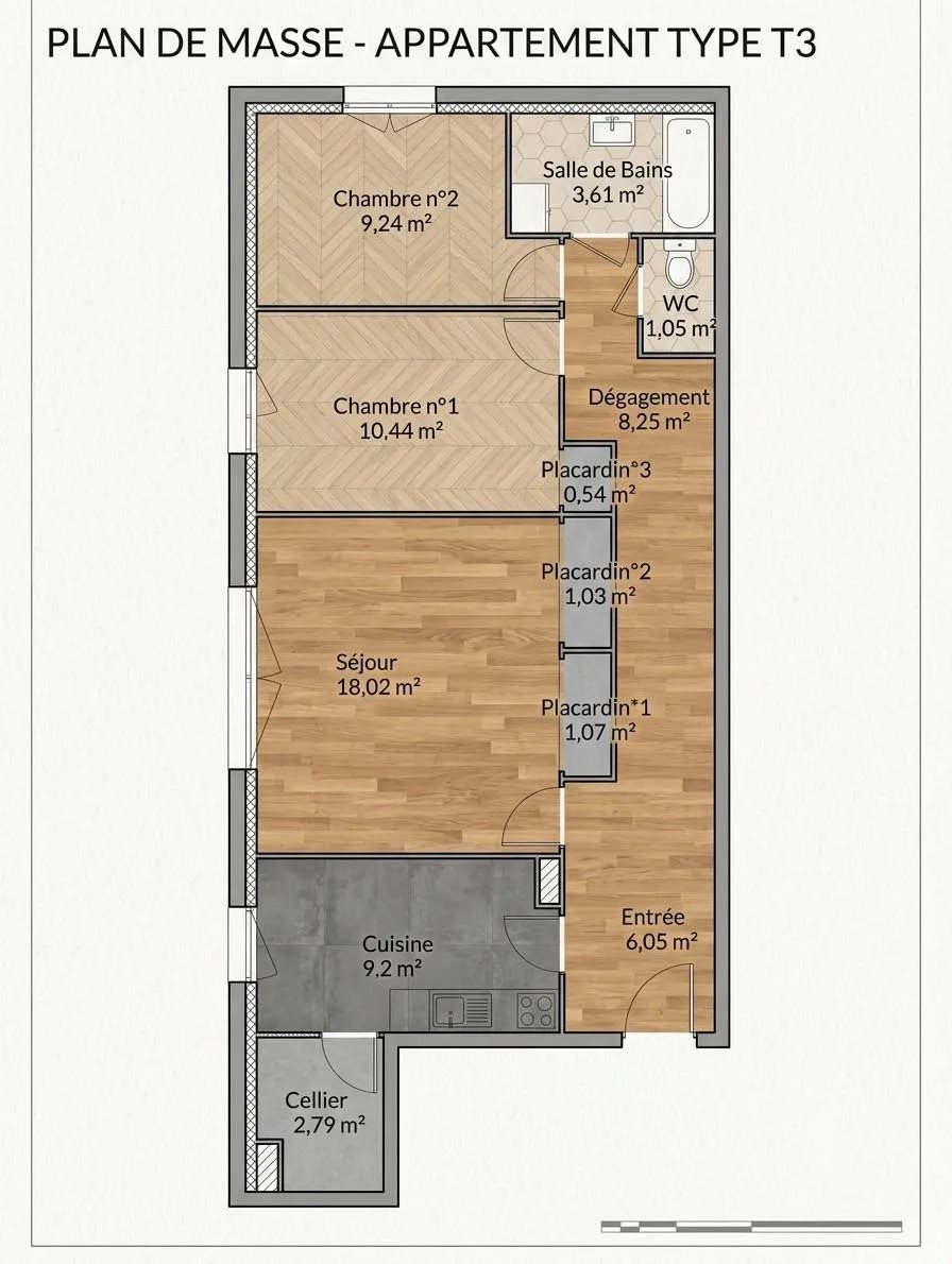 Appartement à vendre, 71m², Tours