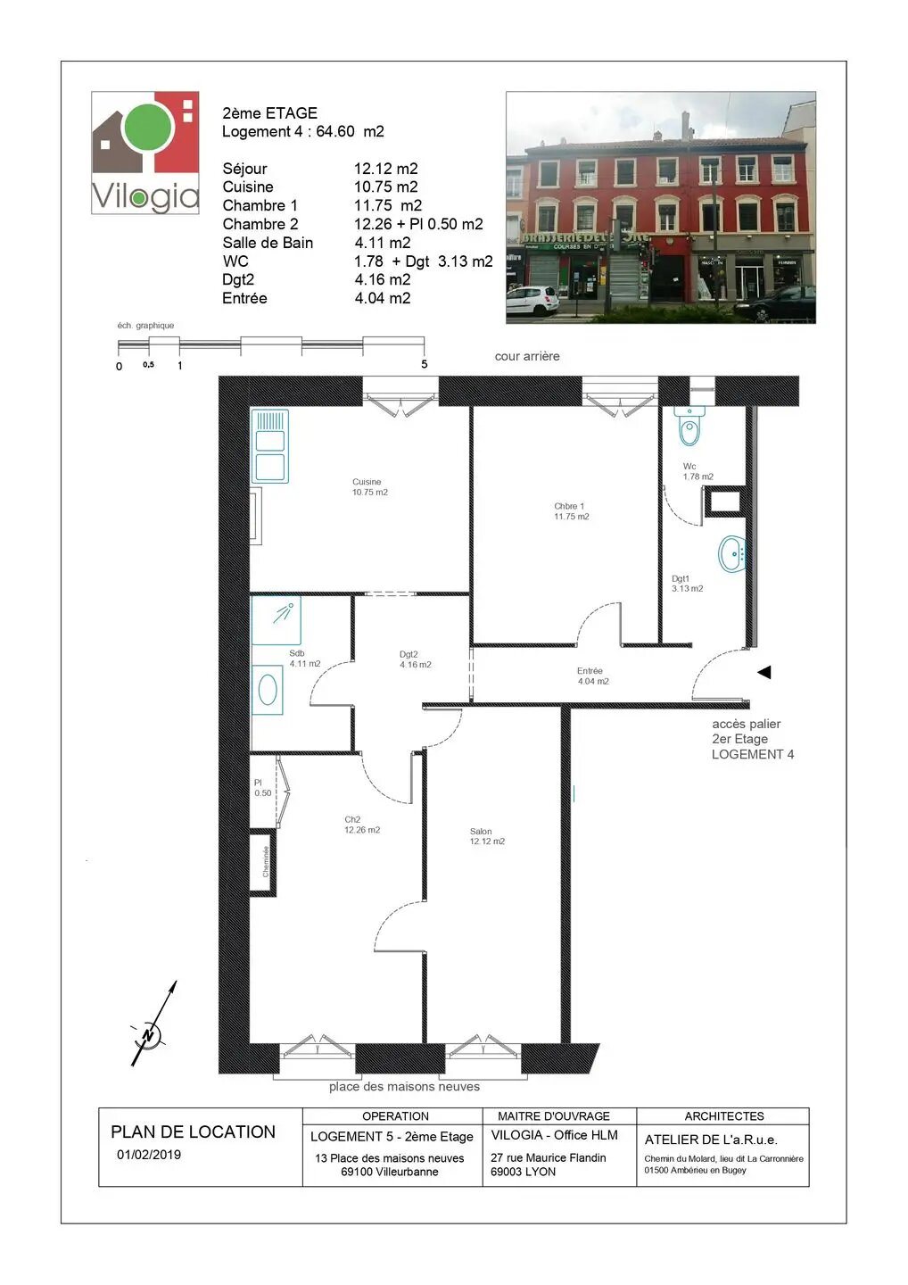 Appartement à louer, 64m², Villeurbanne