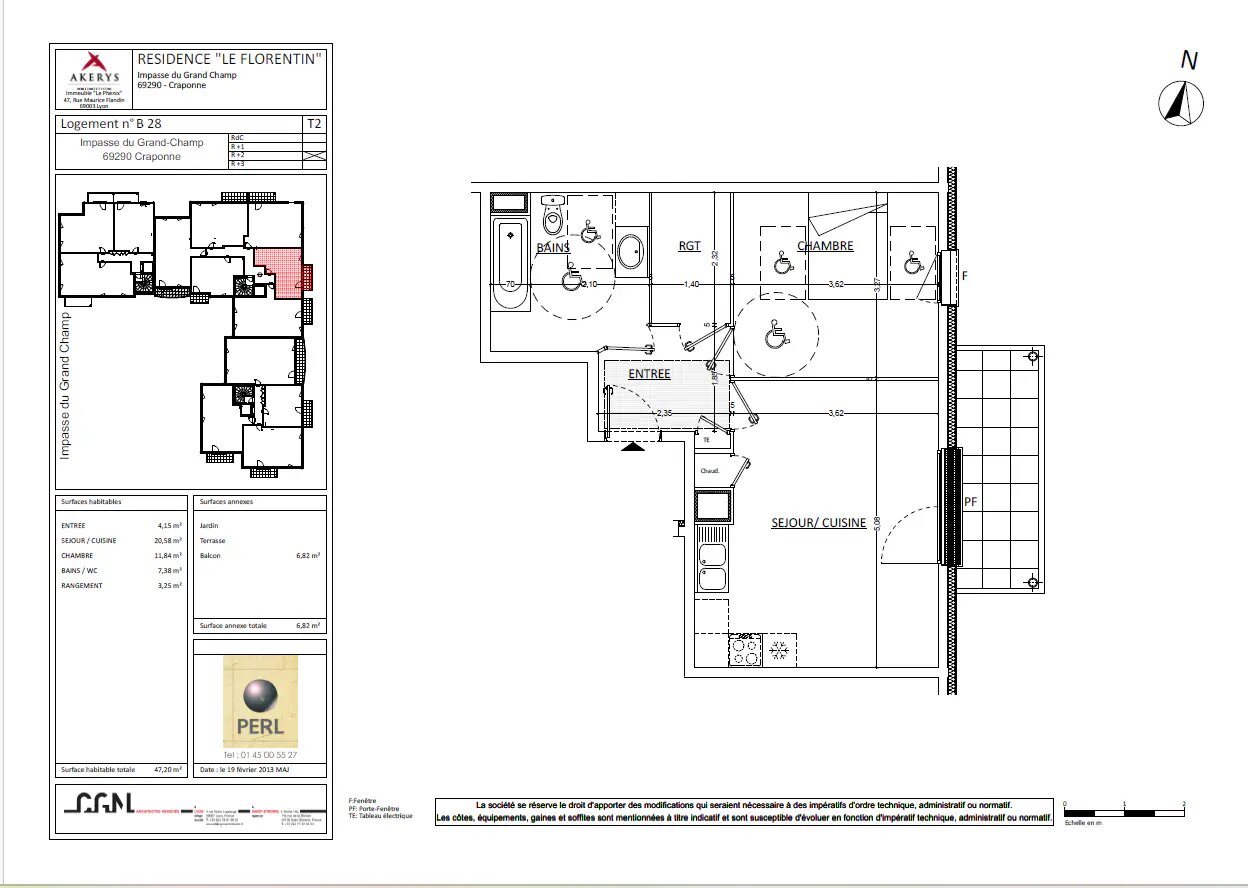 Appartement à louer, 47m², Craponne