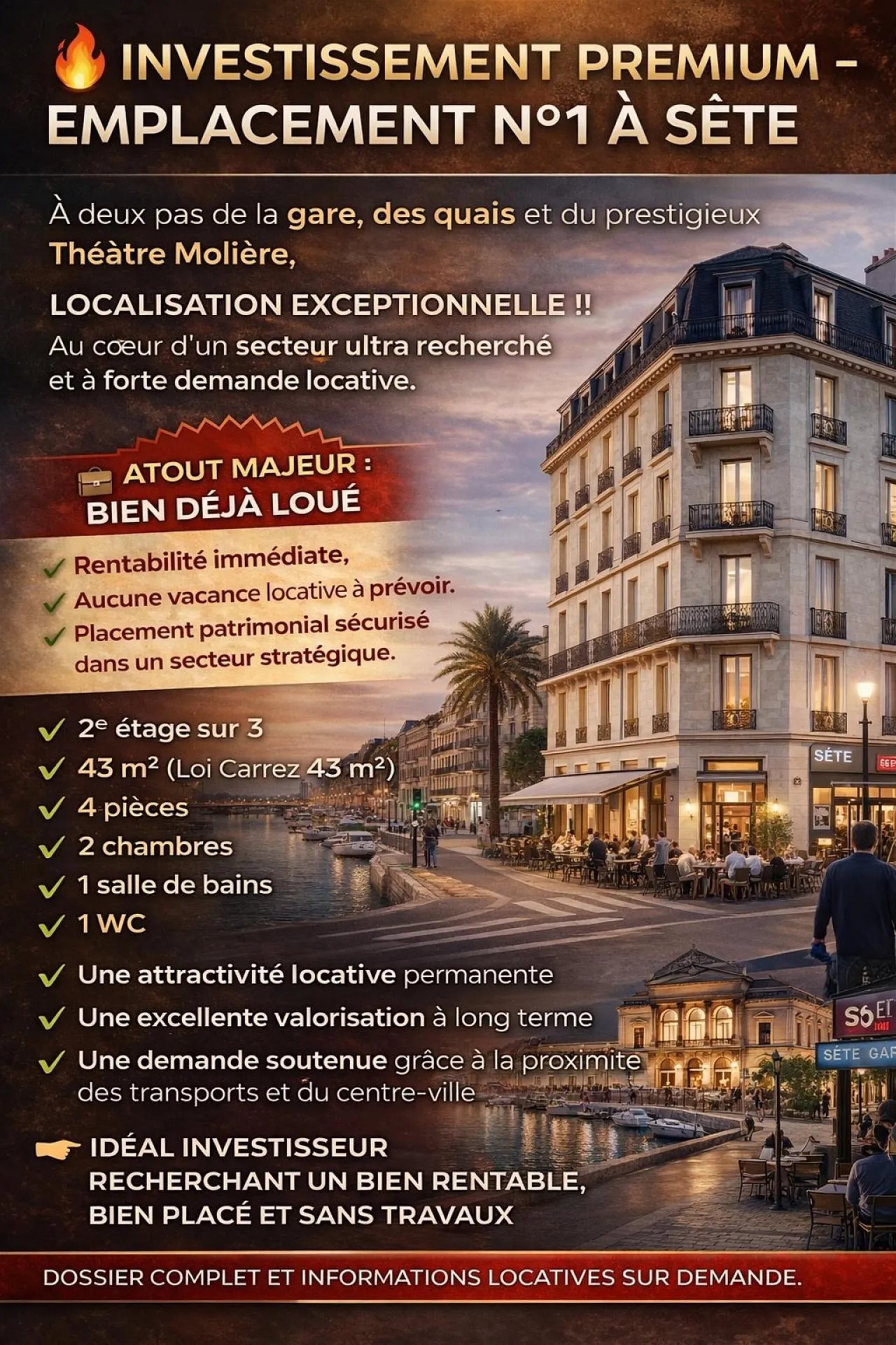 Appartement à vendre, 43m², Sète