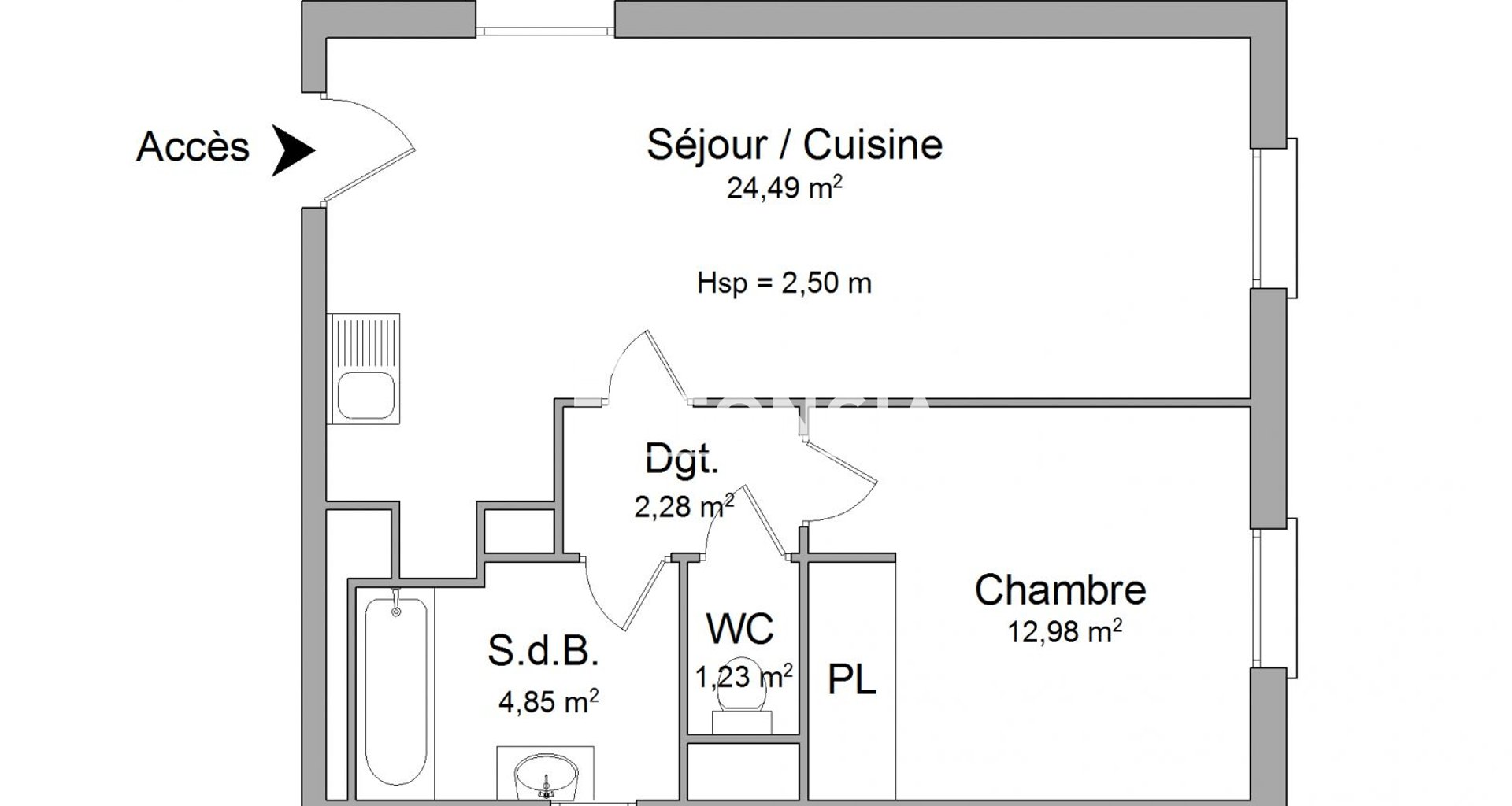 Appartement à louer, 45m², Neuville-sur-Saône