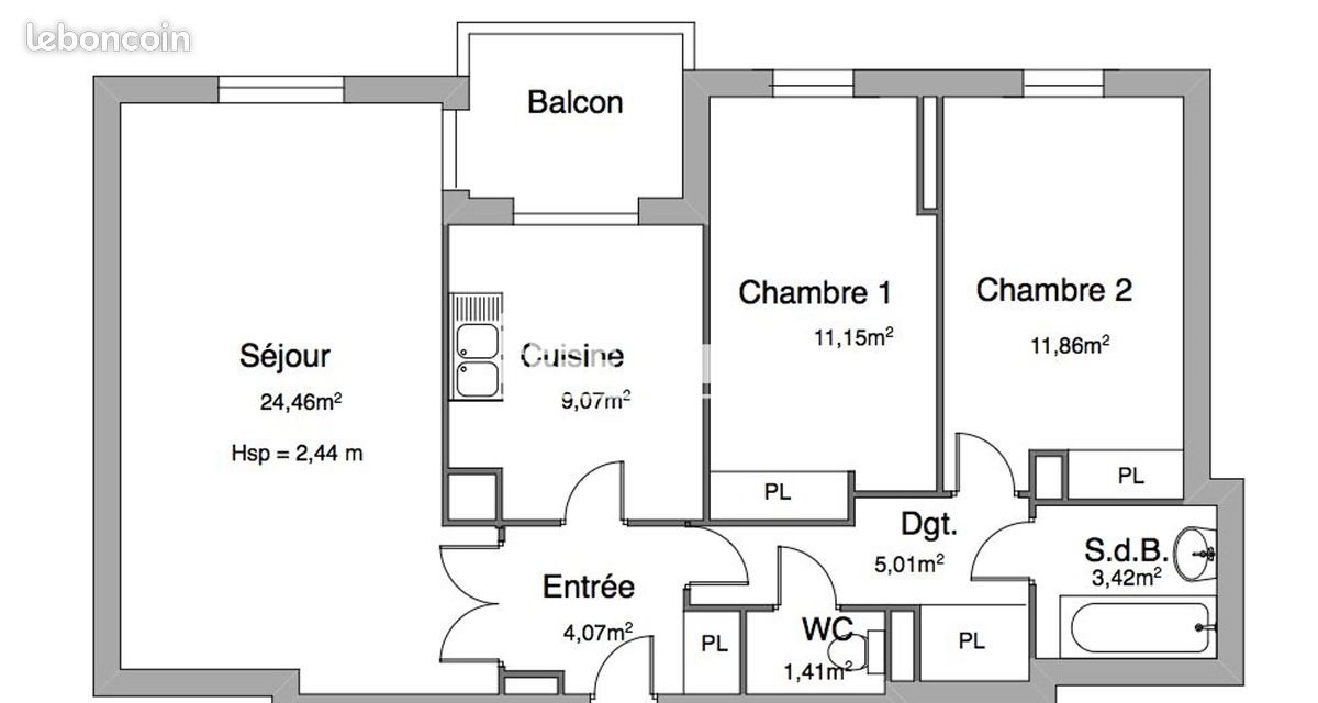 Appartement à louer, 70m², Villeurbanne