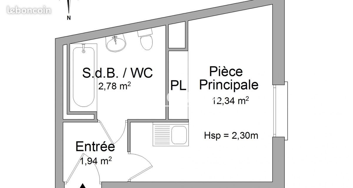 Appartement à louer, 17m², Valence