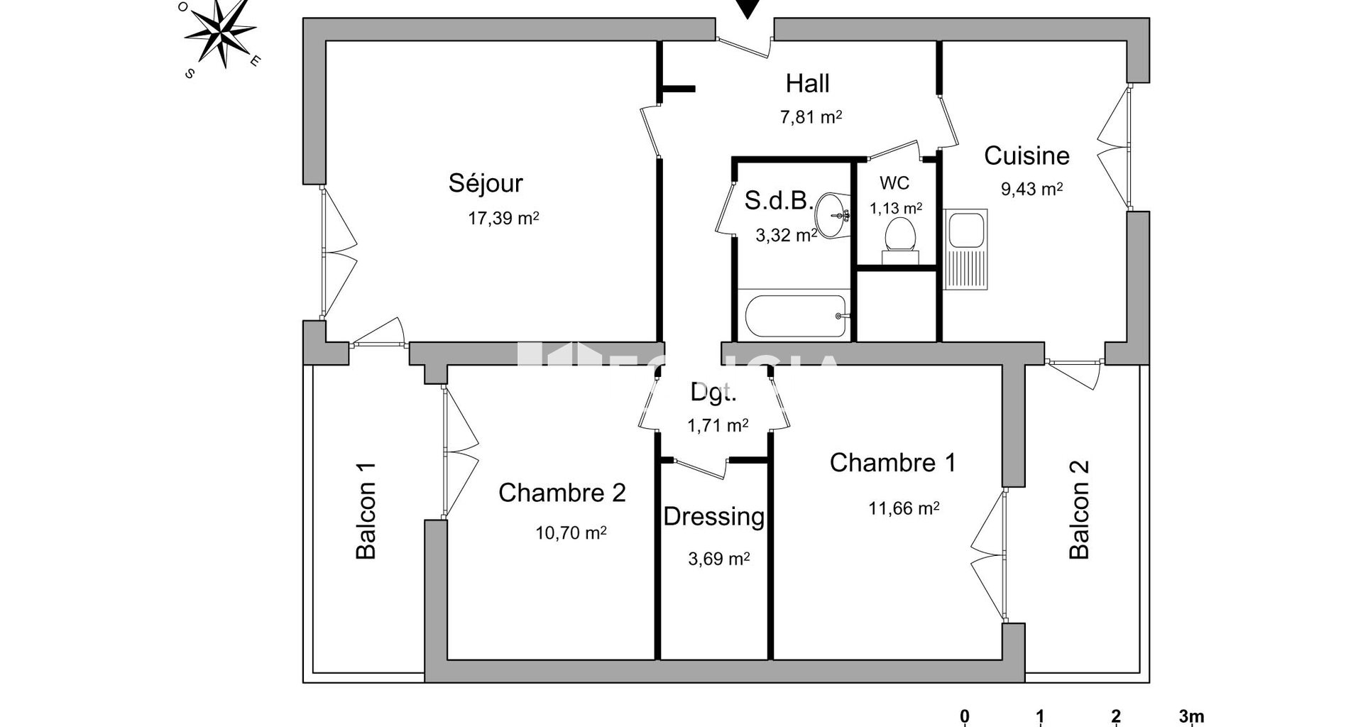 Appartement à louer, 66m², Valence