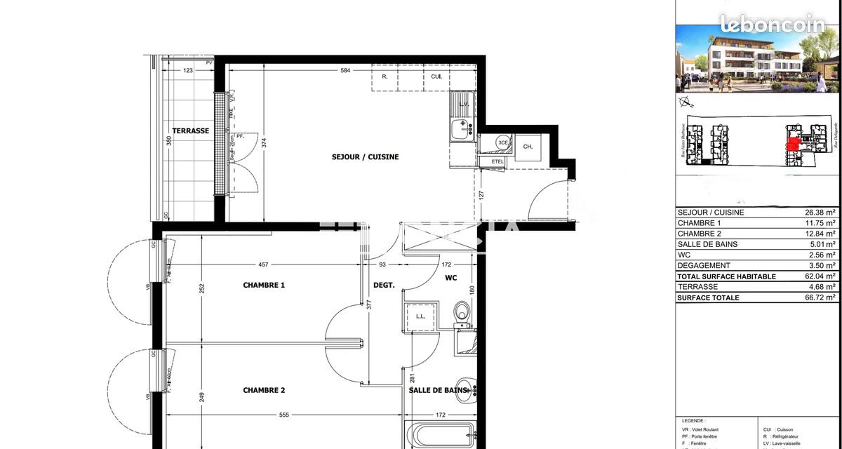 Appartement à louer, 62m², Montfermeil