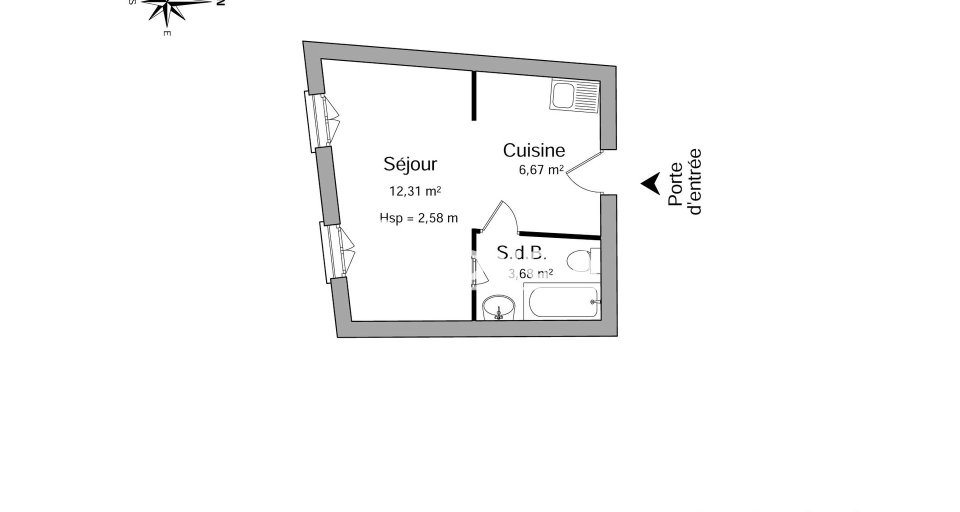 Appartement à louer, 22m², Flins-sur-Seine