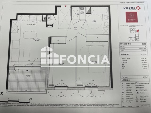 Appartement à louer, 59m², Hyères