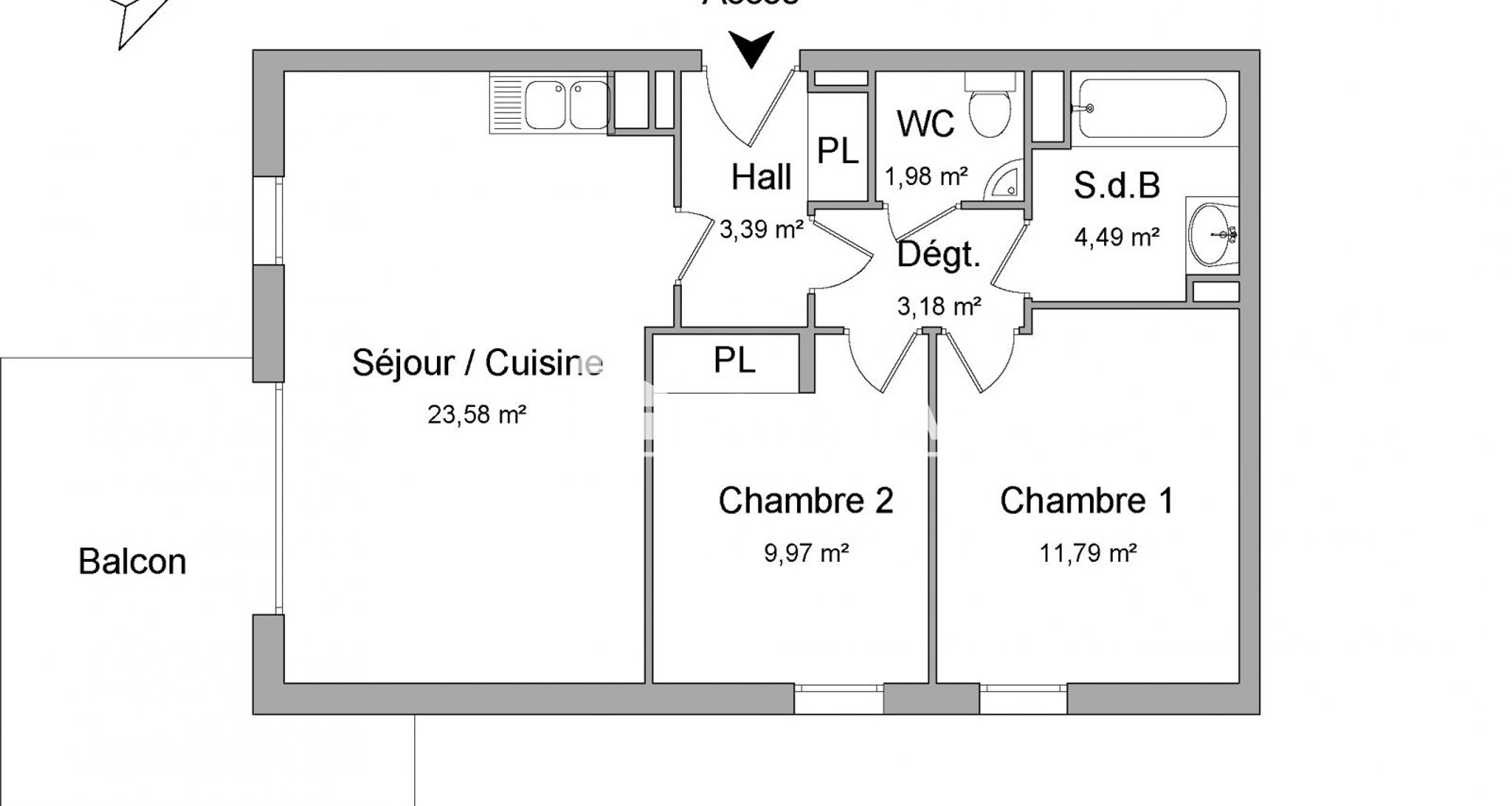 Appartement à louer, 47m², Cagnes-sur-Mer